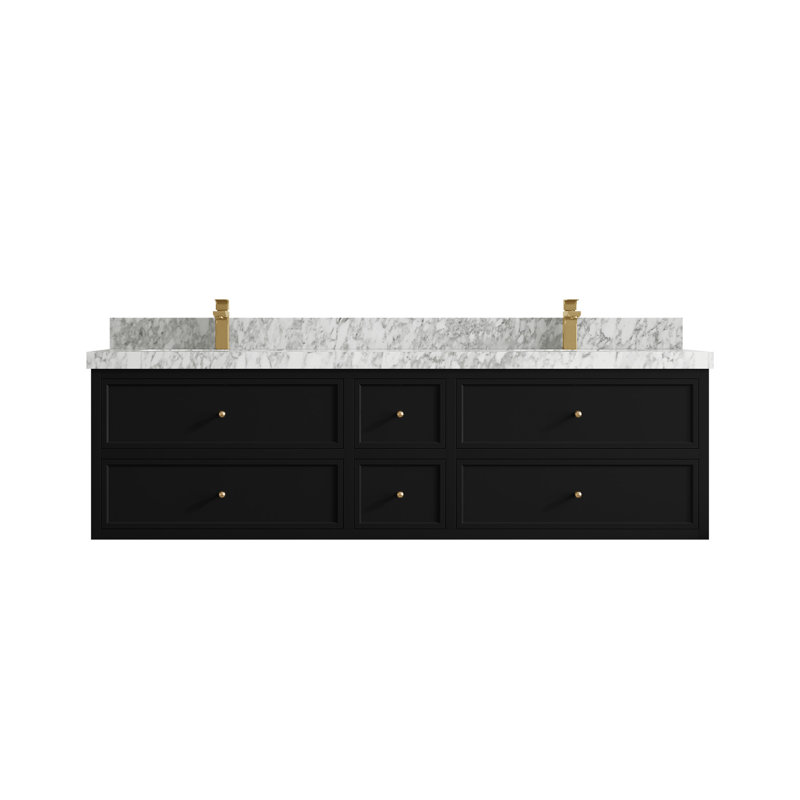 Meuble-lavabo double 72 po Roswell, Marbre de Carrare