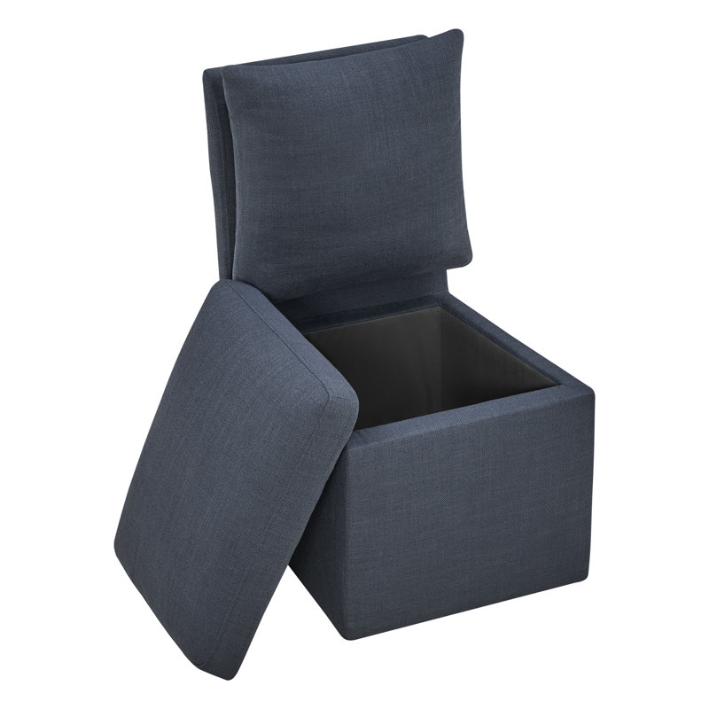 Chaise d'appoint rembourrée avec rangement caché et roulettes Helmetta, Effie Indigo