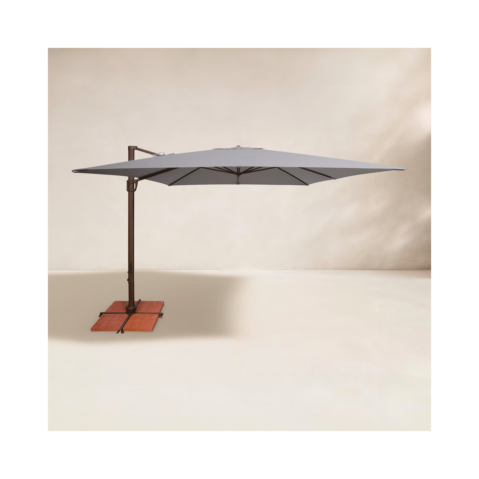Darel 120'' Cantilever Outdoor Umbrella, Cast Silver Sunbrella®, Bronze
