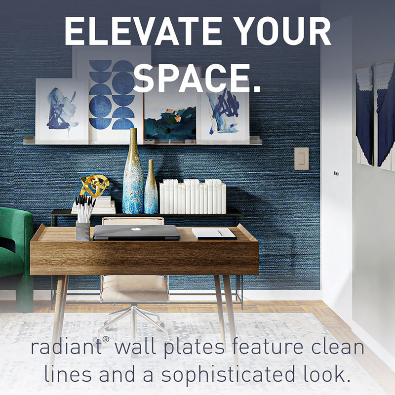 Radiant 2-Gang Decorator Rocker Screwless Wall Plate, Nickel