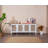 Modern Scandinavian Console Table, White & Oak, 70.9 x 31.5 x 16.1 inches | 100% MDF & Pine Wood | Soft-Close Doors, Wall-Mountable, Multiple Shelves | Stylish Geometric Design for Home & Office Storage Solutions