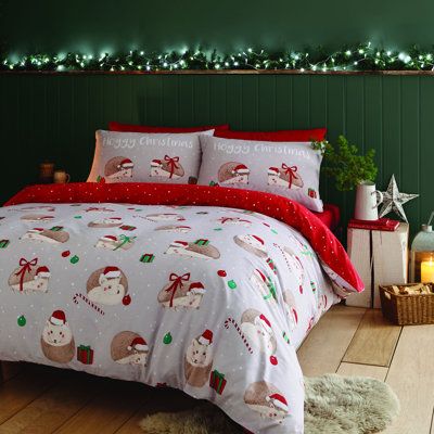 Hoggy Christmas King Duvet Cover Set