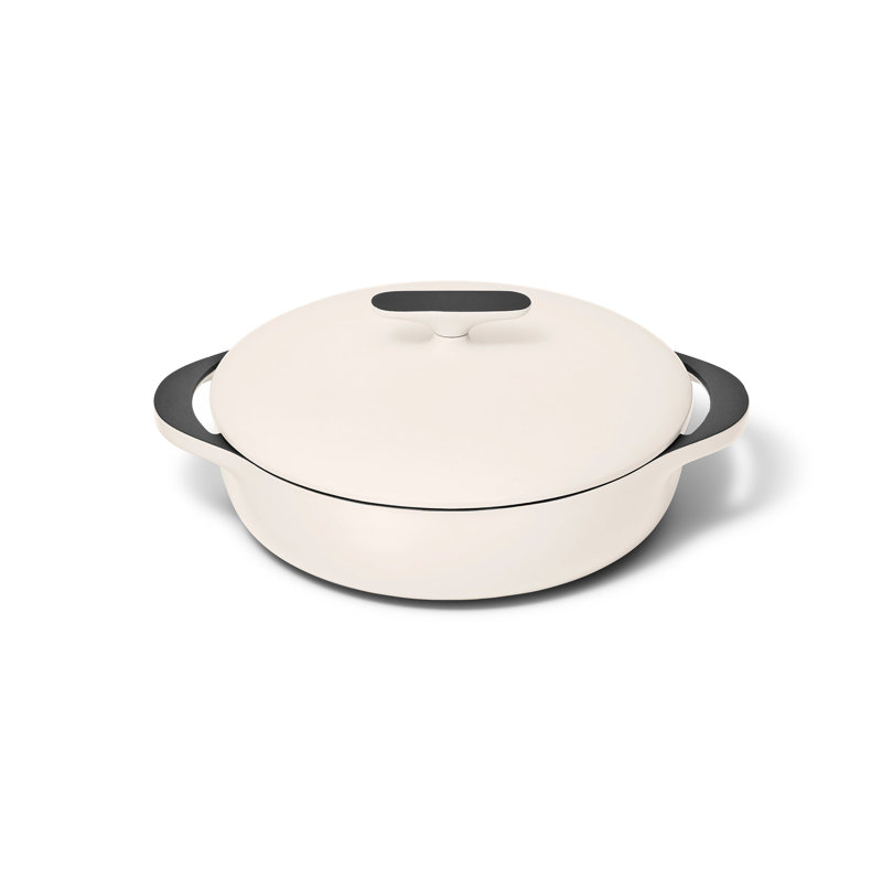 Caraway 3.5Qt Enameled Cast Iron Braiser W/ Domed Lid, Cream