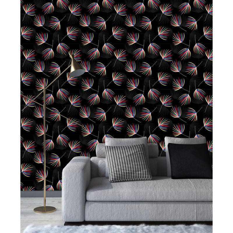 Multicoloured Exotic Leaves Wallpaper