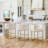 27''Upholstered Counter Stool with Curved Barrel Back, U-Shaped Metal Base, and Footrest-746429077