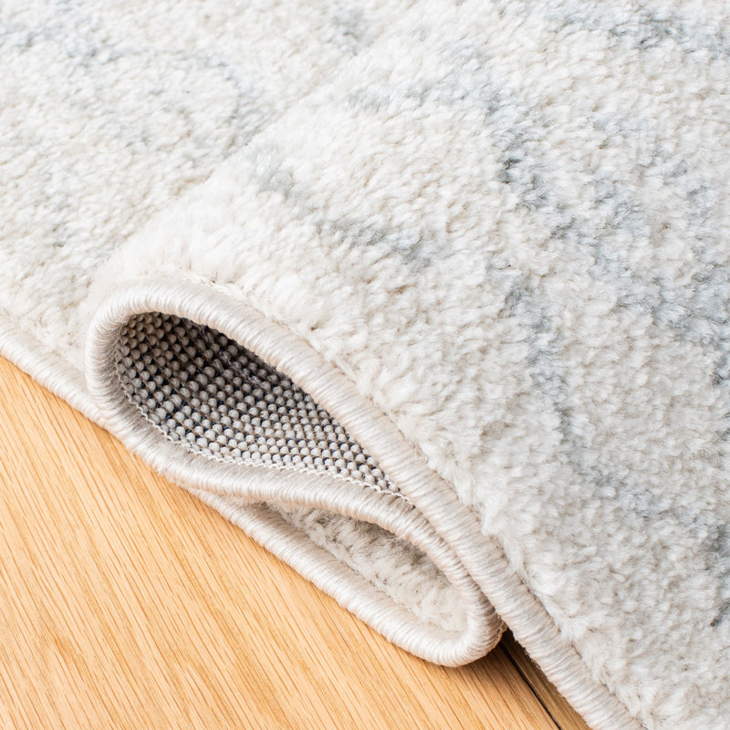 Tapis ivoire / gris clair Tulum 268, Carré 5 pi