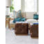 Los Altos Auburn Leather Ottoman