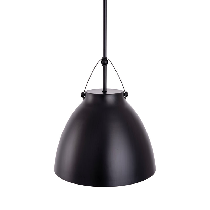 Luminaire suspendu en métal 1 lumière Nabila, Noir mat
