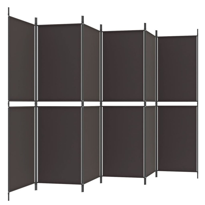 Cloison pliante Rikkea, Brun, 6, H 70,8 po x l 118,1 po