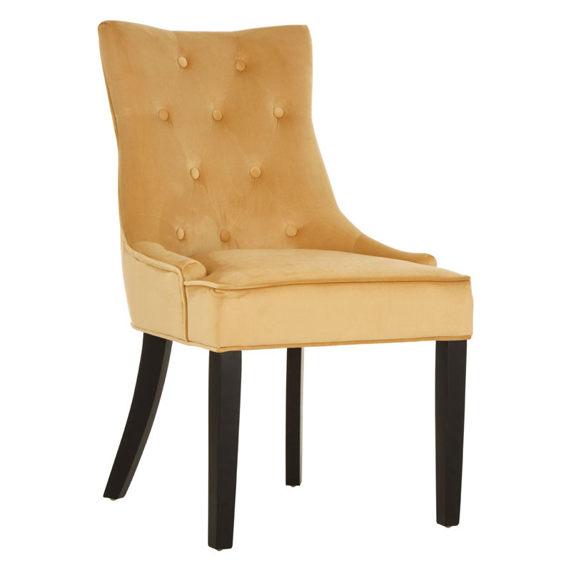 Moultrie 124.46cm H Tufted Polyester Blend Upholstered Side Chair, Light Gold
