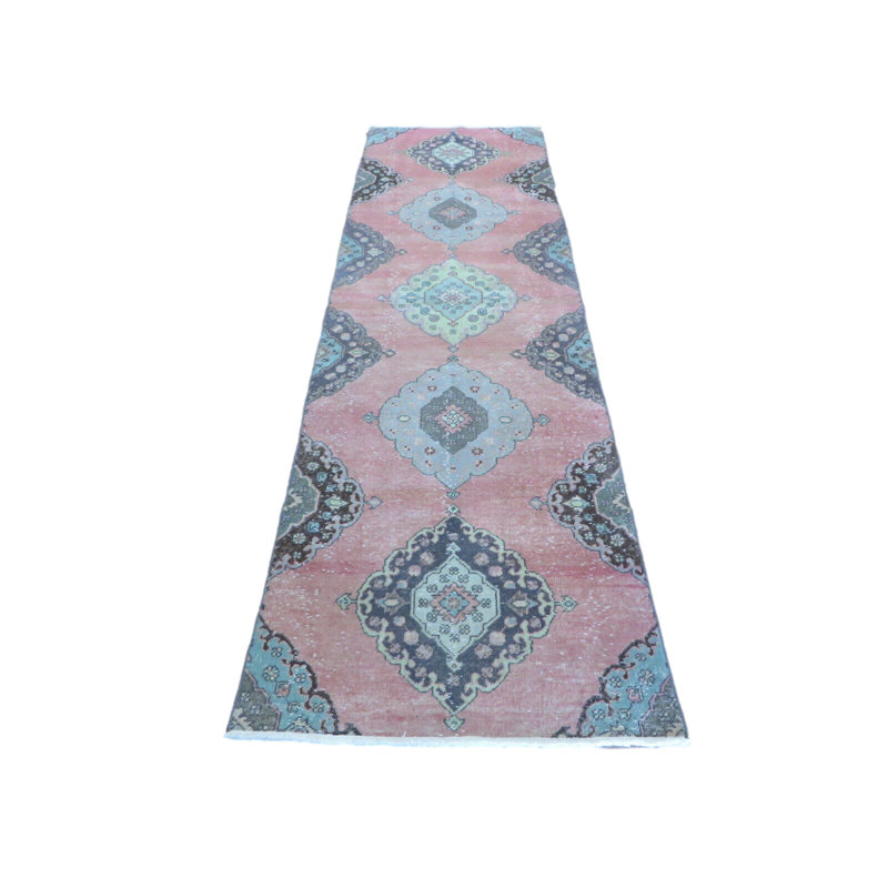 Tapis de couloir oriental turc rose noué à la main 3 pi 3 po x 11 pi 2 po 2A1589055CB84719A5F37B9803BF2946