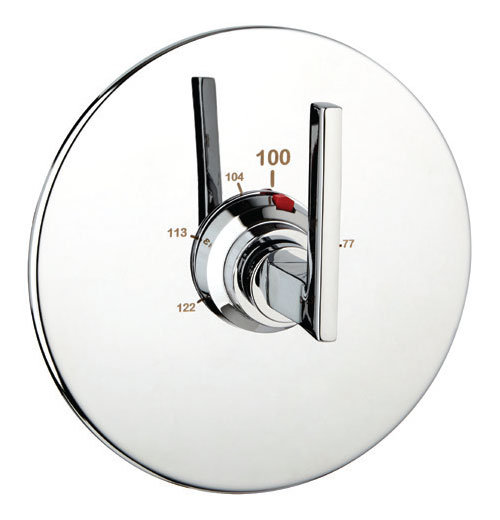 Thermostat rond Crisp avec valve, Chrome poli, 0,75 po