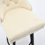 Velours blanc crème, anneau en métal, tabourets de bar modernes et élégants, repose-pieds, conception cloutée pour îlot de cuisine, bar, bistro-1157142944