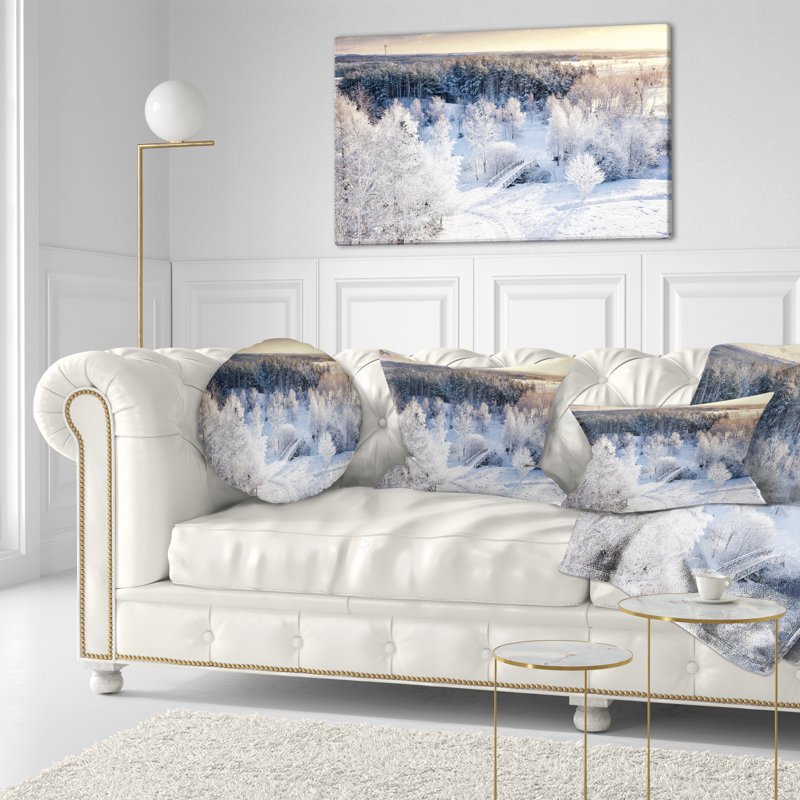 Coussin décoratif magnifique paysage d'hiver - paysage imprimé