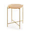 Table basse moderne avec structure en métal, finition dorée et naturelle, 18,1 po x 22,0 po x 18,1 po | Fabrication 100% bois, poids léger 5,2 lb | Conception élégante et démontée, parfaite pour les espaces de vie contemporains-457710035
