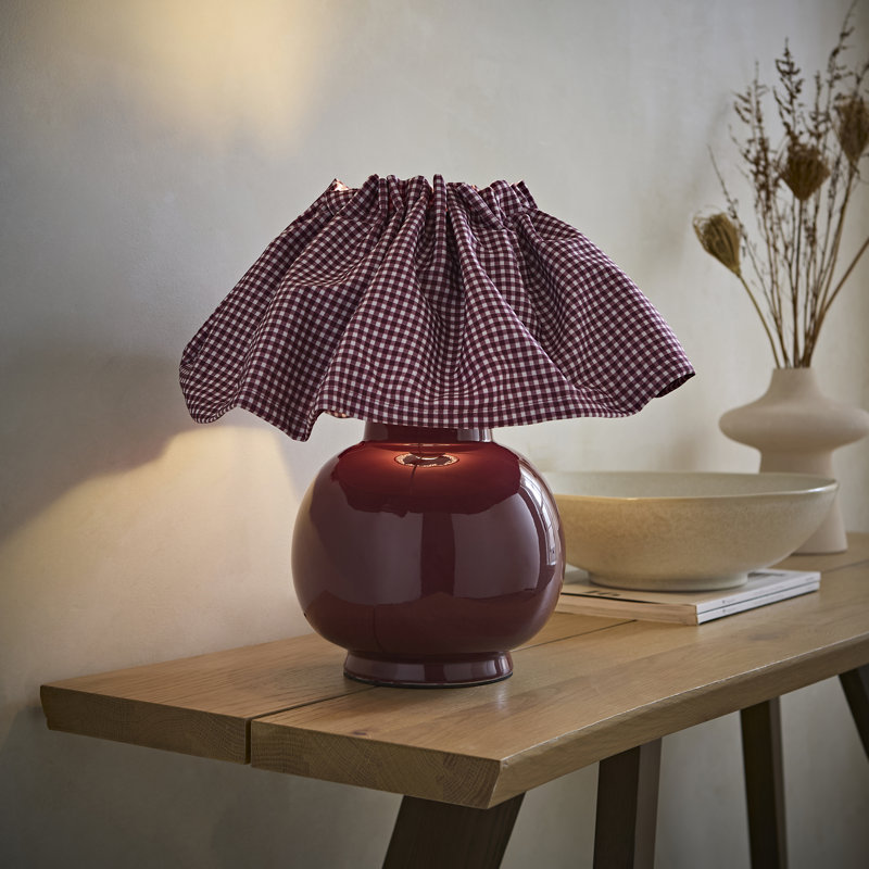 Lamp, Burgundy, With Bulb