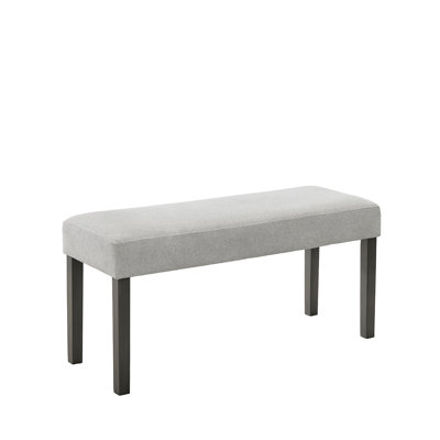 Dunsizer Light Gray Fabric Upholstered 40" Bench With Dark Gray Wood Frame – Modern Entryway & Bedroom Seating
