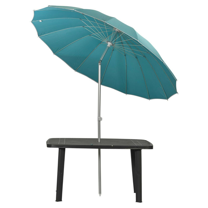 Ajeta 220cm Market Parasol, Teal
