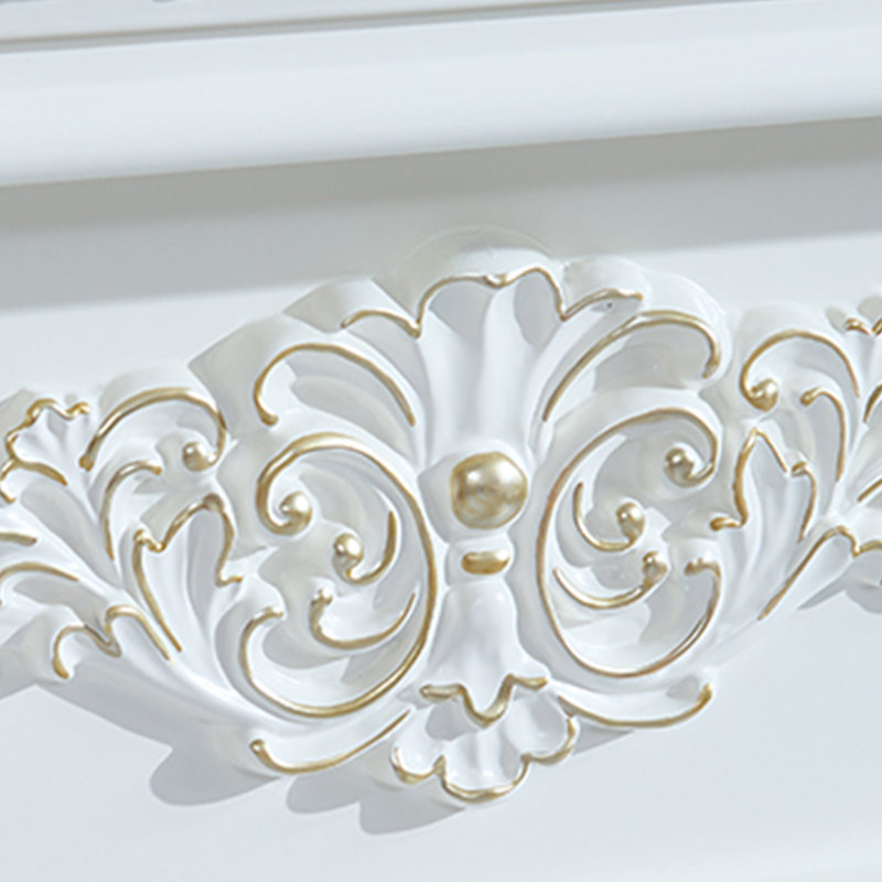 White Solid Wood Electric Fireplace, White