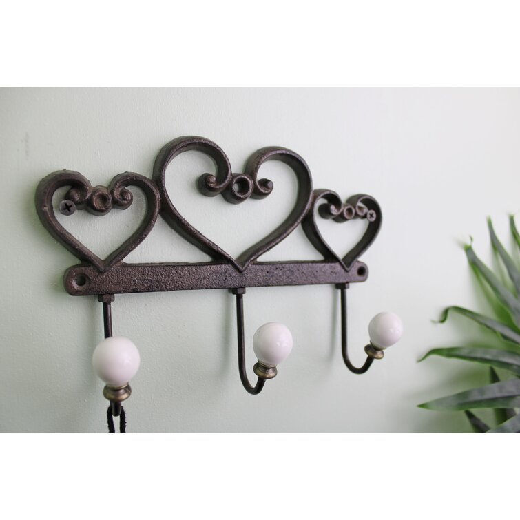 ClassicLiving Crystal Iron Wall 3 - Hook Wall Mounted Coat Rack