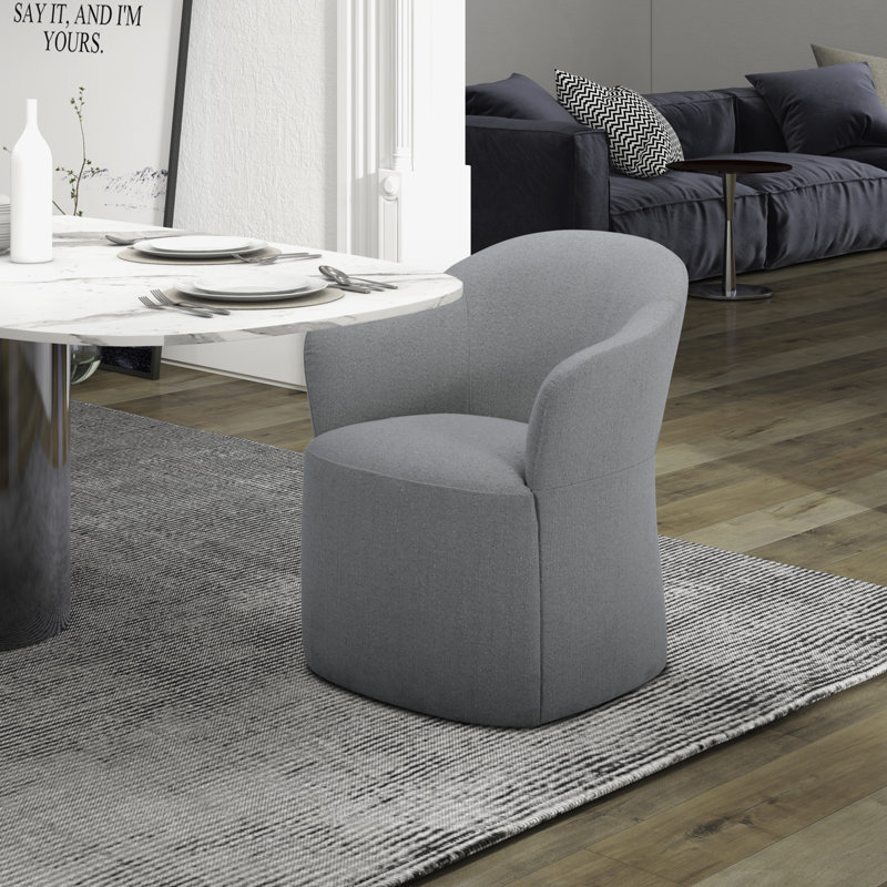 Chaise rembourrée Faouzi avec roulettes, Saphire