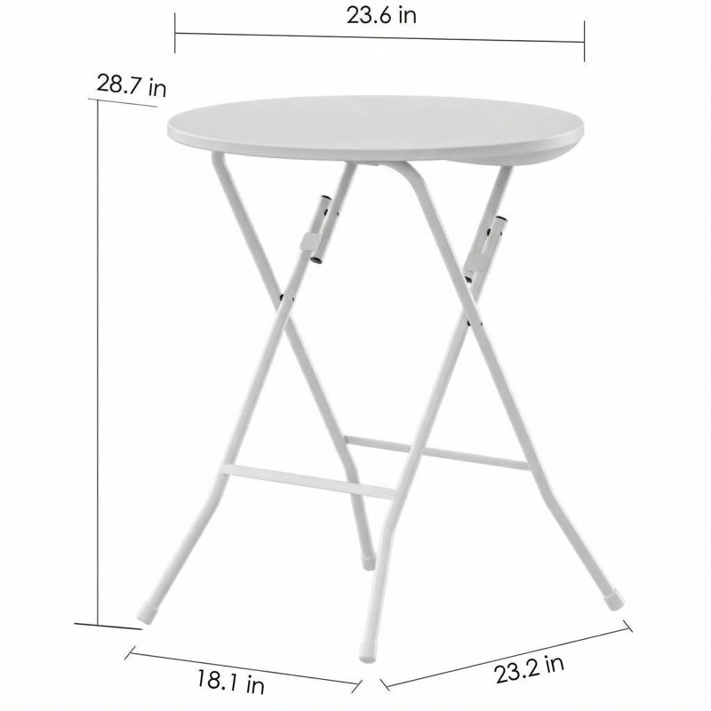 Table d'appoint 23,6 po blanche, H 28,7 po x l 23,6 po x P 23,6 po