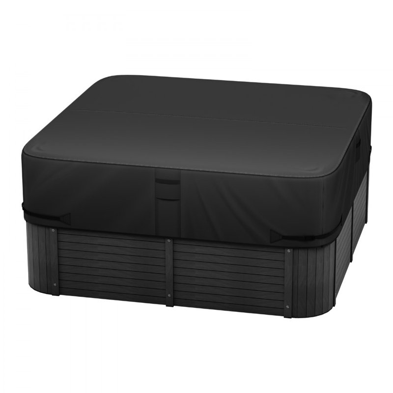Couvre-spa d'extérieur 20 pouces résistant aux intempéries et à l'eau, H 20 po x l 80 po x P 80 po, Noir