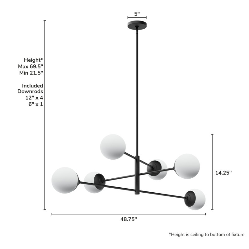 Hunter Hepburn 6 Light Chandelier Ceiling Light Fixture