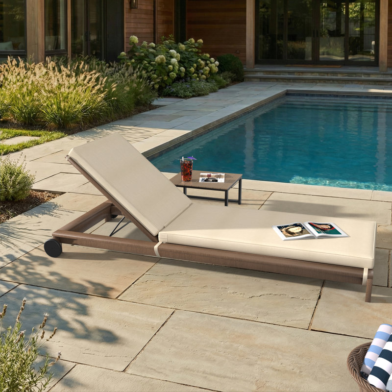 Sunbrella® Outdoor Chaise Cushion, 24" W x 73" D, Canvas Flax