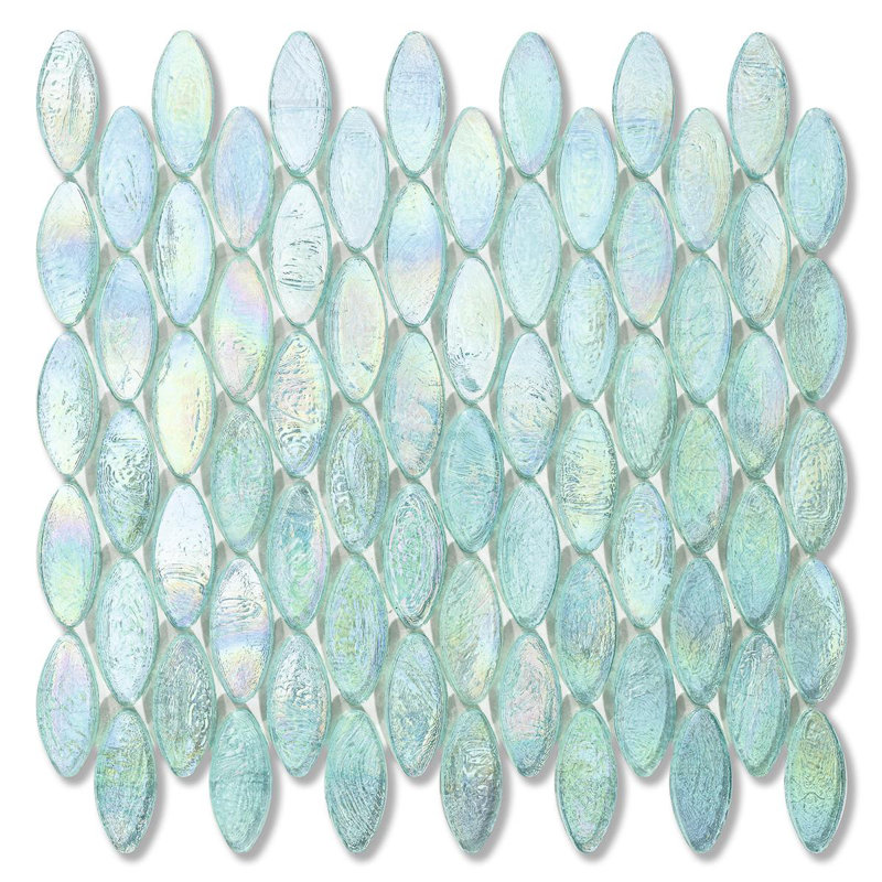 7/8" x 7/8" Domes Glass Mosaic, Turquoise