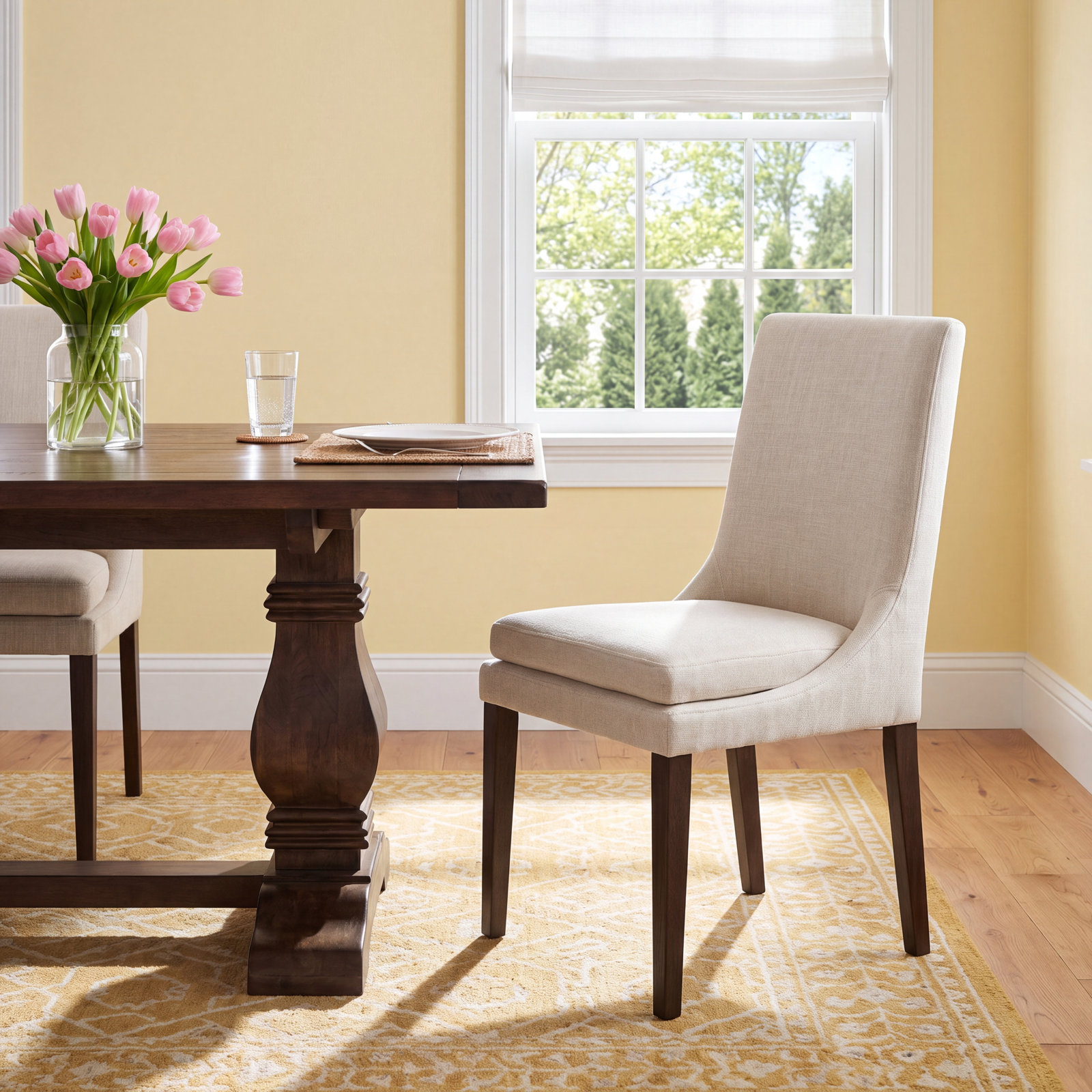 Niara Dining Chair, Effie Linen Performance Linen