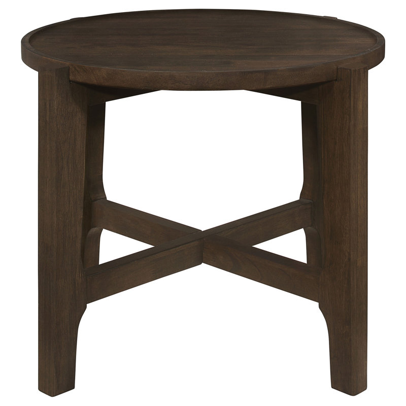 Round Solid Wood End Table