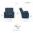 Gabriel 41" Traditional Chenille Fabric Rocker Reclining Chair with Gentle Rocking Motion & Pull-Handle Recline-443112939