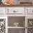 Brown White Solid Wood Iron Glass Sideboard
