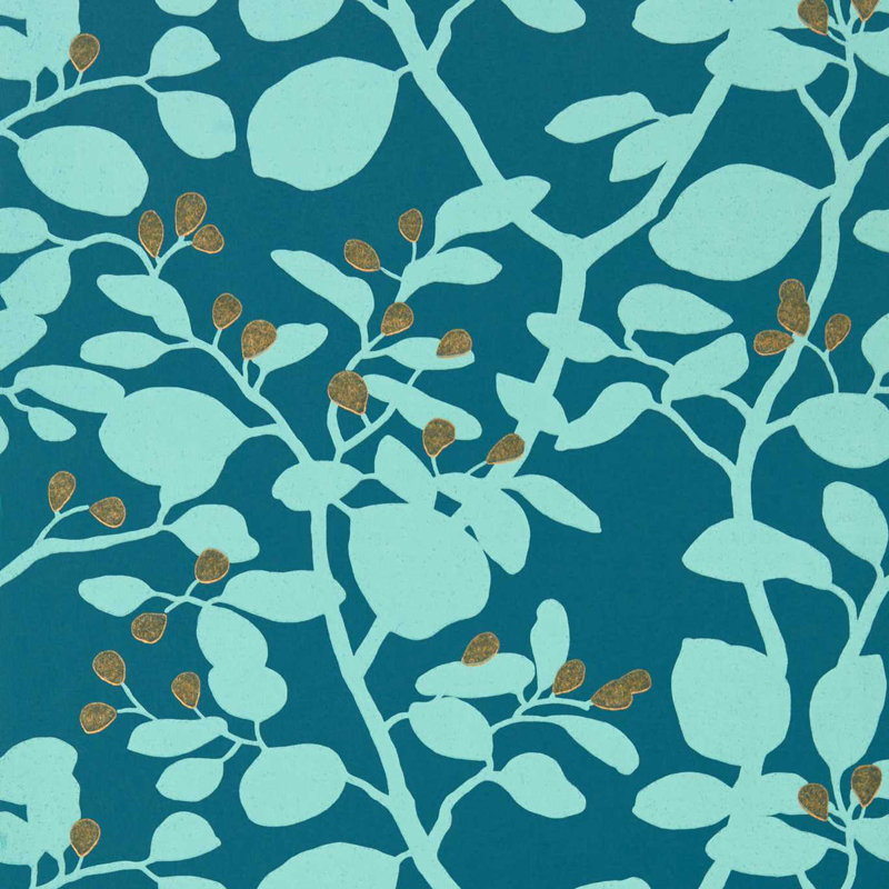 Ardisia 10.05m x 52cm Wallpaper Roll, Amazonia/Teal/ Gold