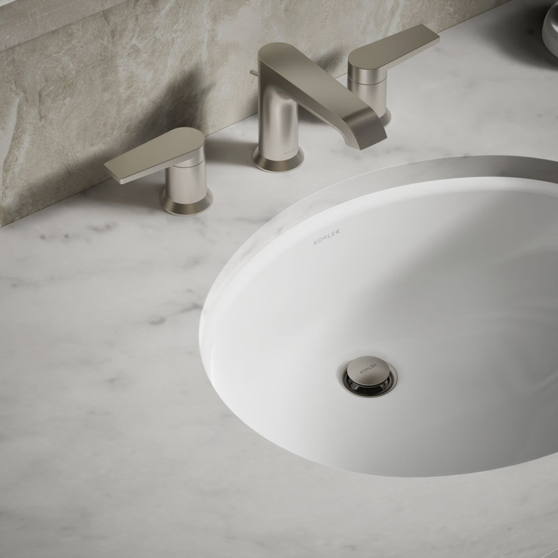 Caxton® Ceramic Oval Undermount Bathroom Sink, White