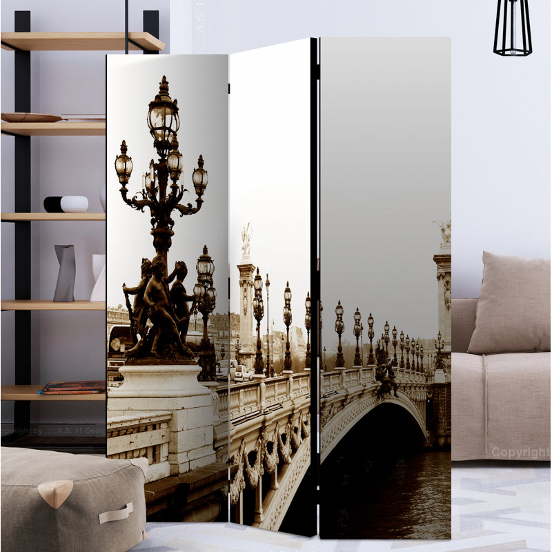 Nigol 172cm H Solid Wood Folding Room Divider, 3