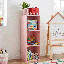 Bibliothèque à 3 niveaux, tablette ouverte, rose-303863325-303863321