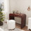 Coiffeuse de maquillage classique avec miroir rabattable et 2 tiroirs, bureau de maquillage avec espace de rangement caché