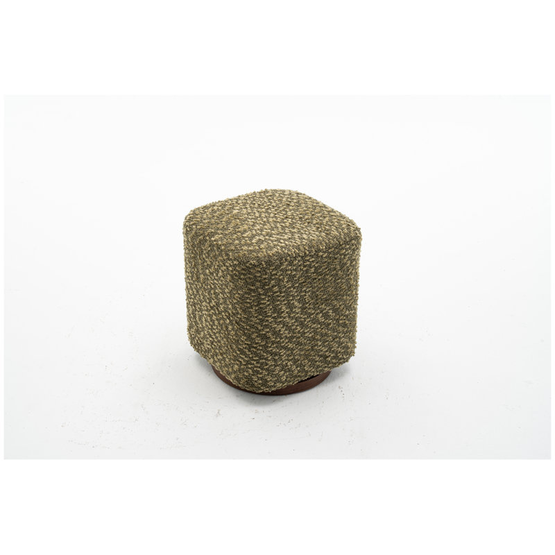 360-Degree Swivel Vanity Stool with Polyester Upholstery in Olive