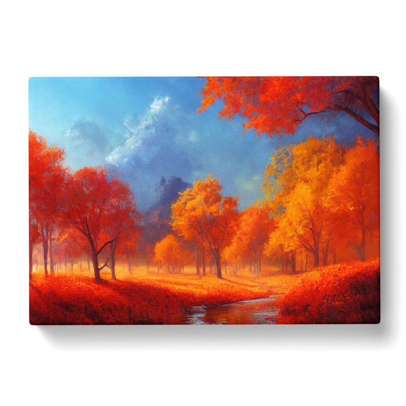 An Artistic Autumn Forest - Wrapped Canvas Print, 35cm H x 50cm W x 3cm D
