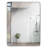 30X40 Inch Silver Metal Framed Rectangular Rectangular Bathrrom Mirror For Wall.