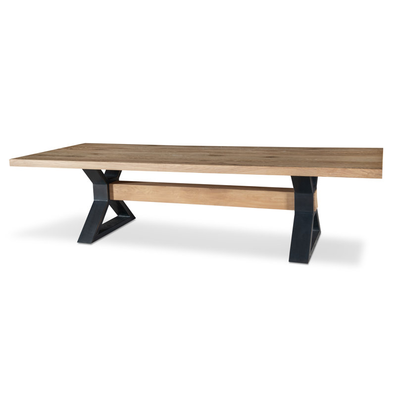 Open Sky Solid Oak Dining Table, 30" H x 120" L x 46" W, Natural