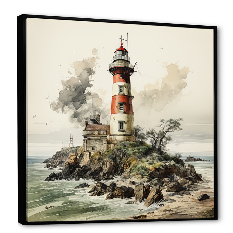 Phare Moody Scenery, Cadre flottant noir, H 16 po x l 16 po