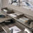 L-Shaped Desk, Brown Finish