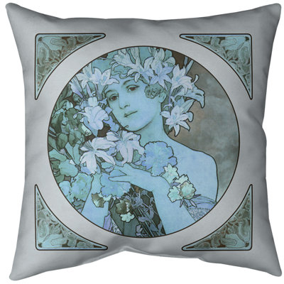 Insert de coussin alphonse mucha couronne of fleurs