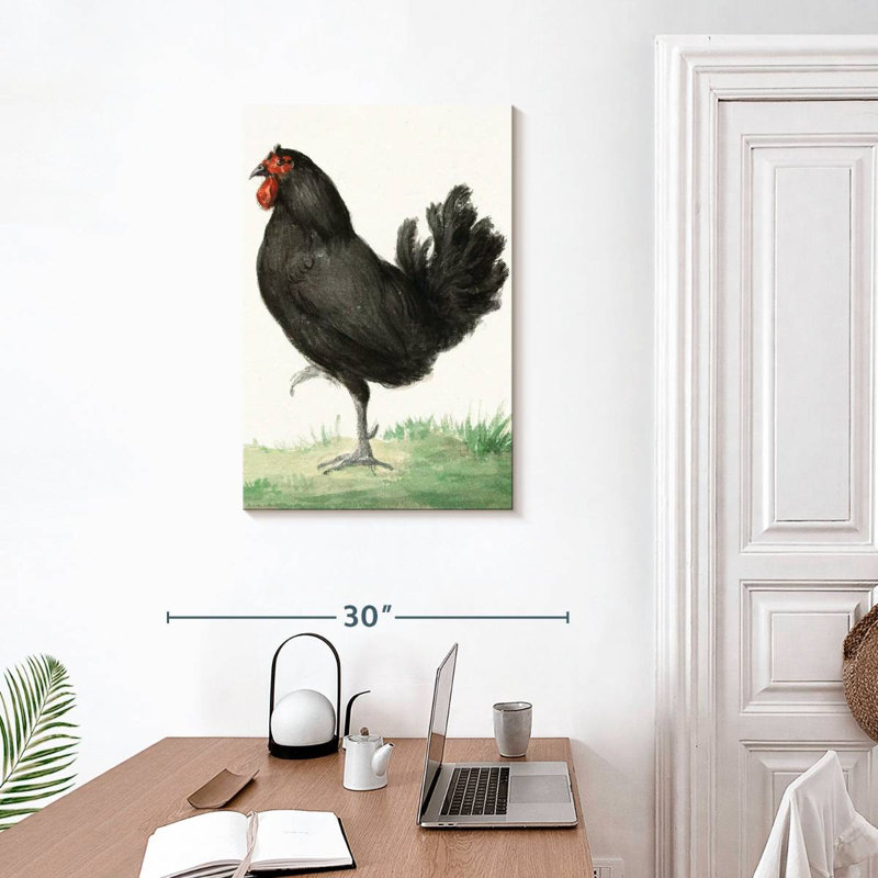 Brampt Standing Black Chicken, 30" H x 20" W