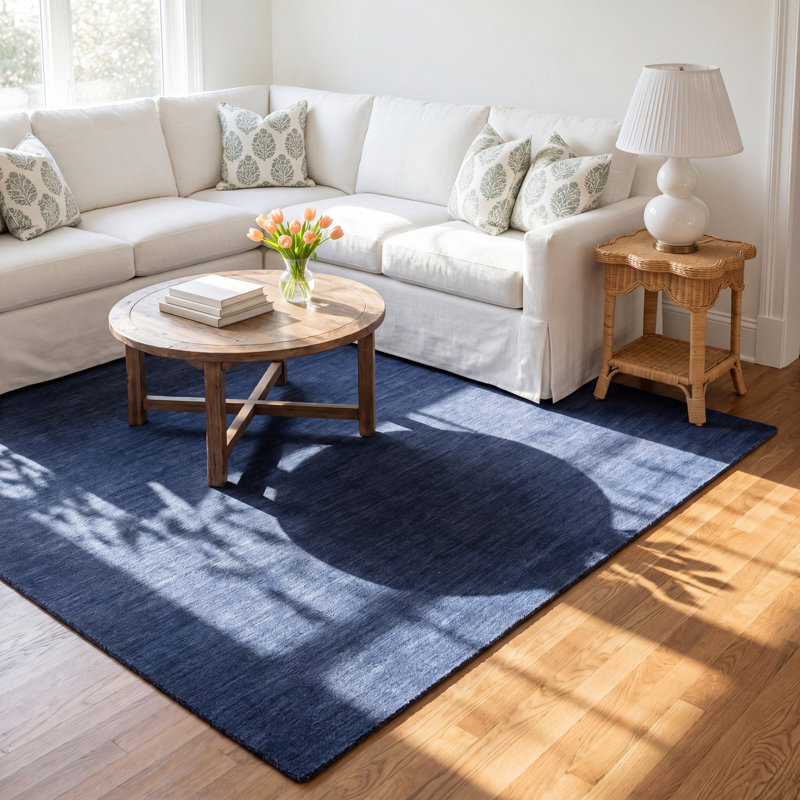 Kaden Performance Wool Indoor Rug, Rectangle 9'6" x 13'6", Blue