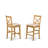 3 Piece Kitchen Counter Set for Small Spaces Contains a Square Dining Table and 2 Linen Fabric Dining Room Chairs, Oak-16239994