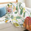 Jeté en molleton de flanelle orange ultra doux, imprimé de fleurs tropicales à une face-130089782